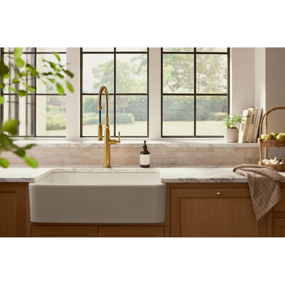 Kohler Edalyn Semi-Professional Kitchen Sink Faucet in Vibrant Brushed Moderne Brass, , large