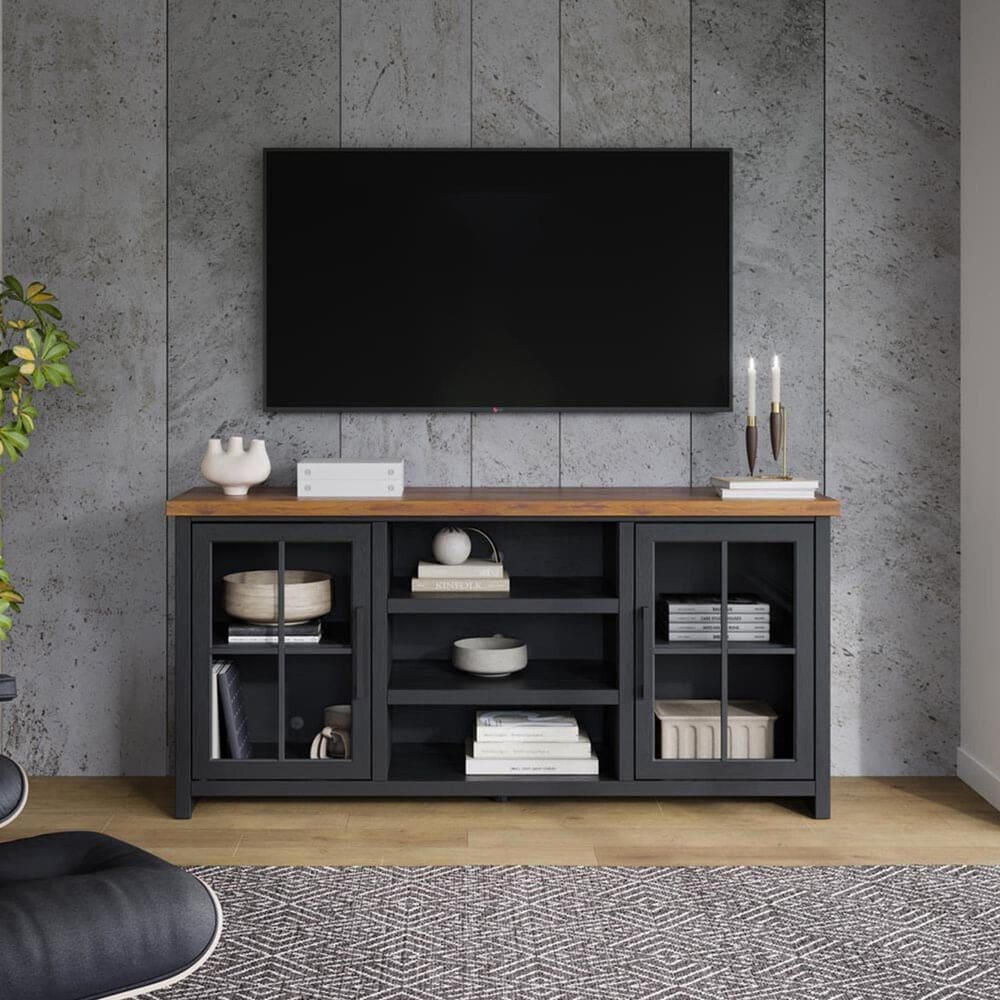 Endress International Essex 67&quot; TV Stand in Black and Whiskey, , large