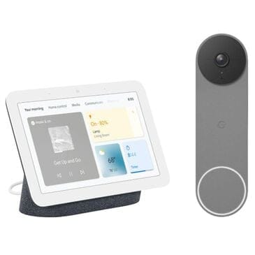 Google Nest Hub with Google Assistant - Charcoal (2nd Generation) + Nest Doorbell Battery in Ash, , large