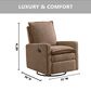 Oxford Baby Uptown Manual Glider Recliner Rocking Chair in Teddy Brown, , large