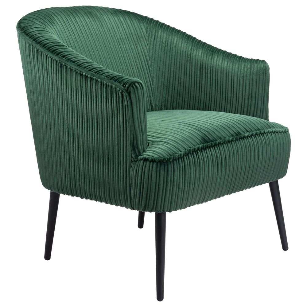 Zuo Modern Ranier Accent Chair in Green Velvet, , large