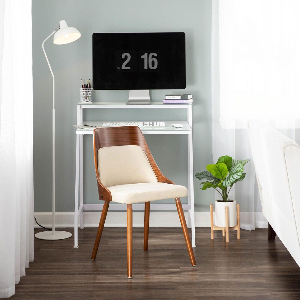 LumiSource Anabelle Side Chair with Cream Cushion in Walnut (Set of 2), , large