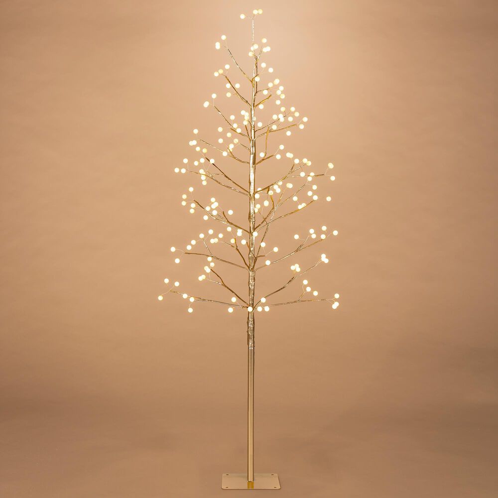 The Gerson Company 5" Electric Bead Lighted Tree with 174 Micro LED Lights in Gold, , large