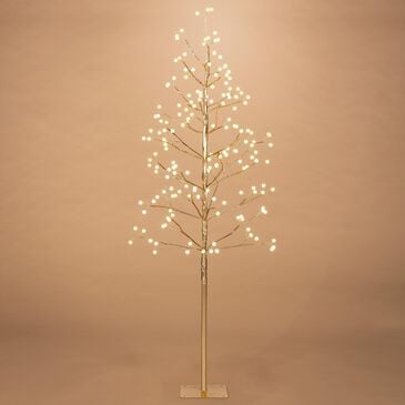 The Gerson Company 5" Electric Bead Lighted Tree with 174 Micro LED Lights in Gold, , large