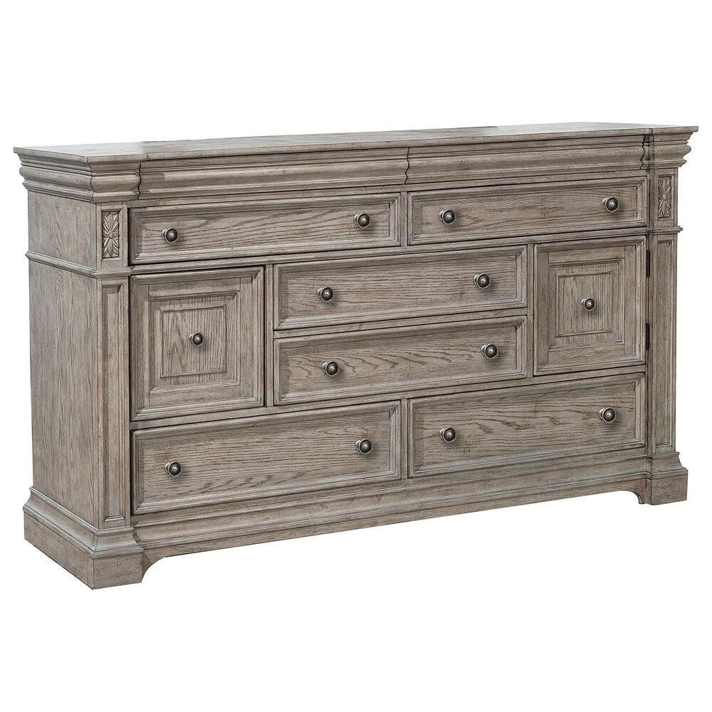 Nicolette Home Kingsbury 8-Drawer Dresser and Mirror in Gray, , large