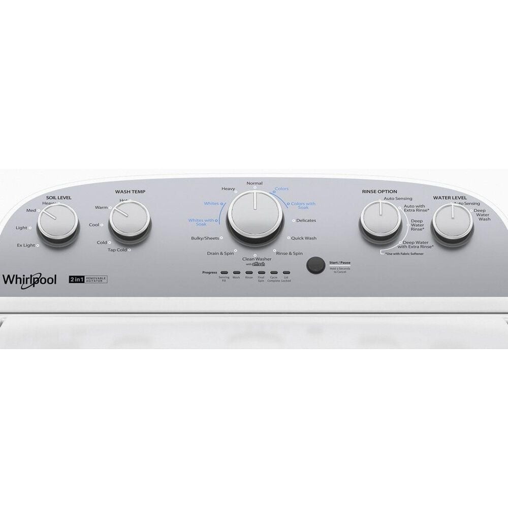 Whirlpool 3.9 Cu. Ft. Top Load Washer with Removable Agitator in White, , large