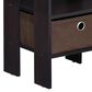 HOMLUX 2-Piece 1-Shelf End Table with Bin Drawer in Dark Walnut, , large