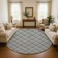 Dalyn Rug Company Soft Essentials Plaid Gray 8" Round Indoor/Outdoor Area Rug, , large