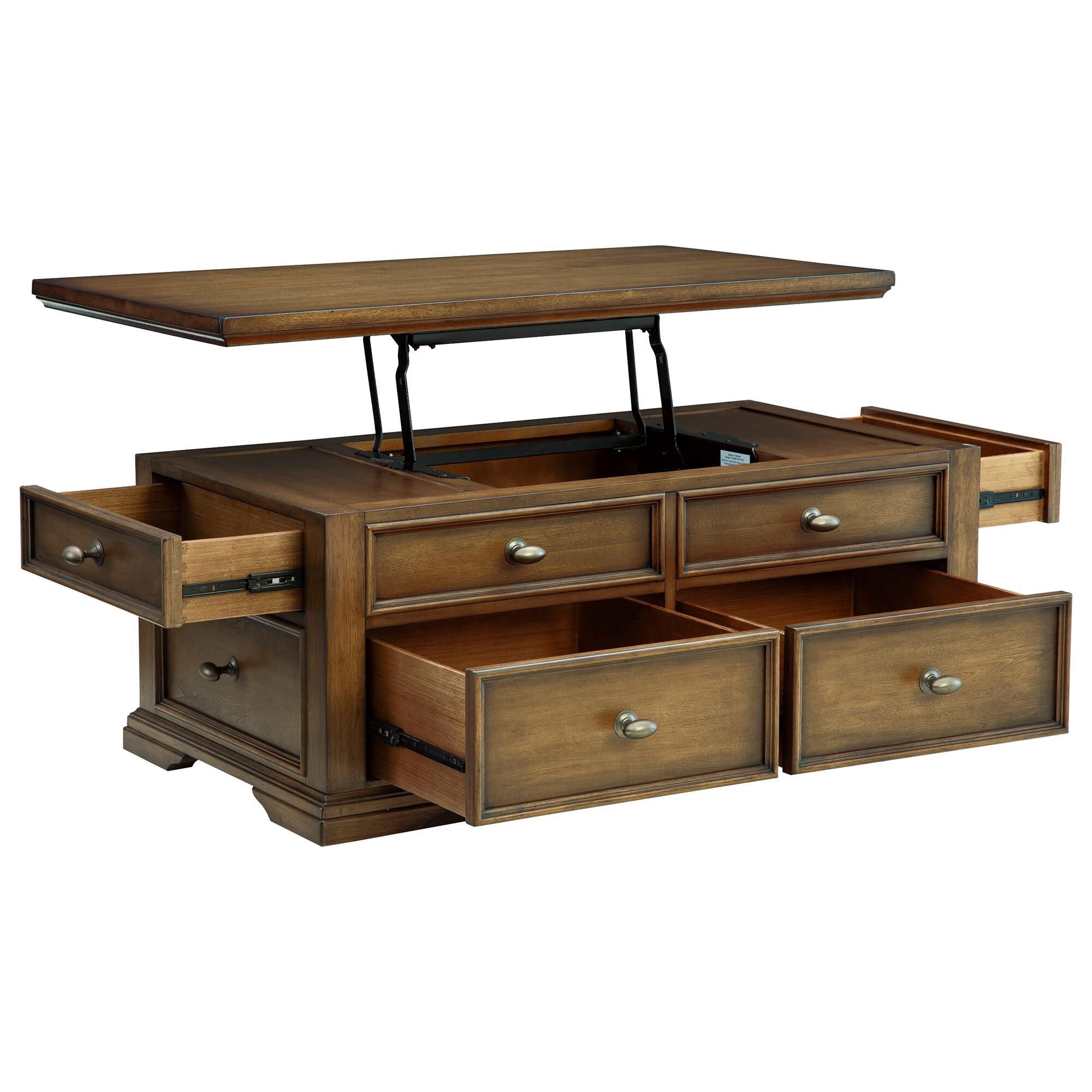 Ashley Channley Lift-Top Cocktail Table in Brown