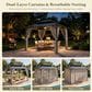 HOMLUX 10" x 12" Patio Hardtop Gazebo with Steel Posts in Khaki, , large