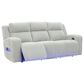 Ashley Forest Lake Power Reclining Sofa with Adjustable Headrest in Alloy Velvet, , large