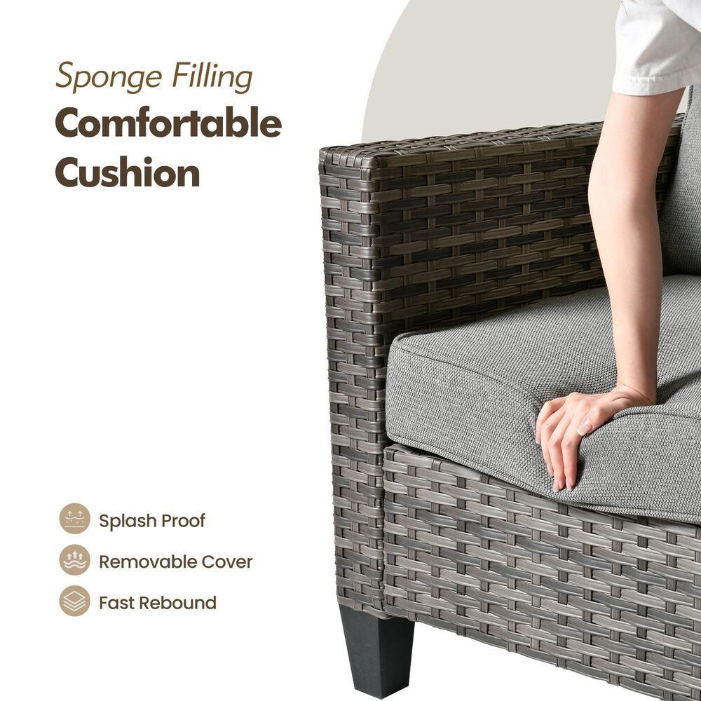 HOMLUX 6-Piece Patio Conversation Set in Dark Gray, , large