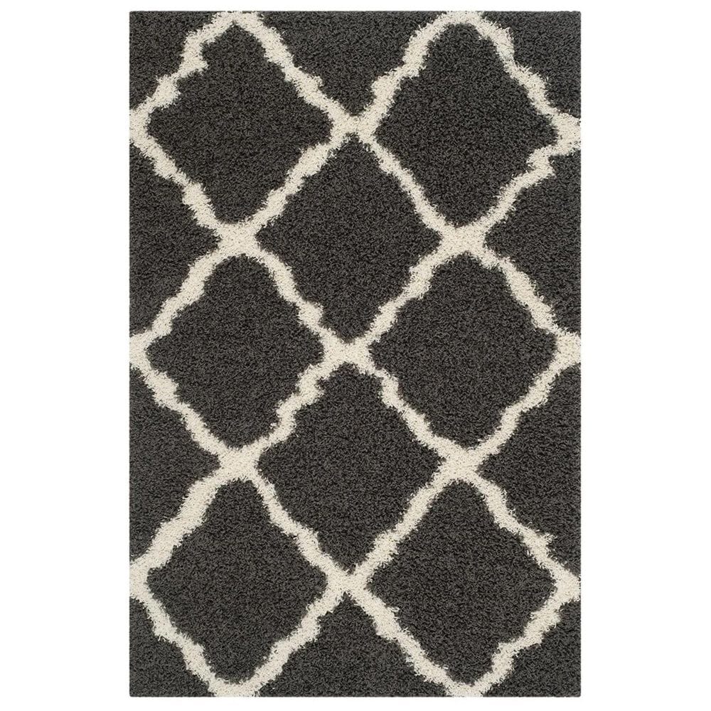 Safavieh Dallas Shag SGD257A-5 5"1" x 7"6" Dark Grey/Ivory Area Rug, , large