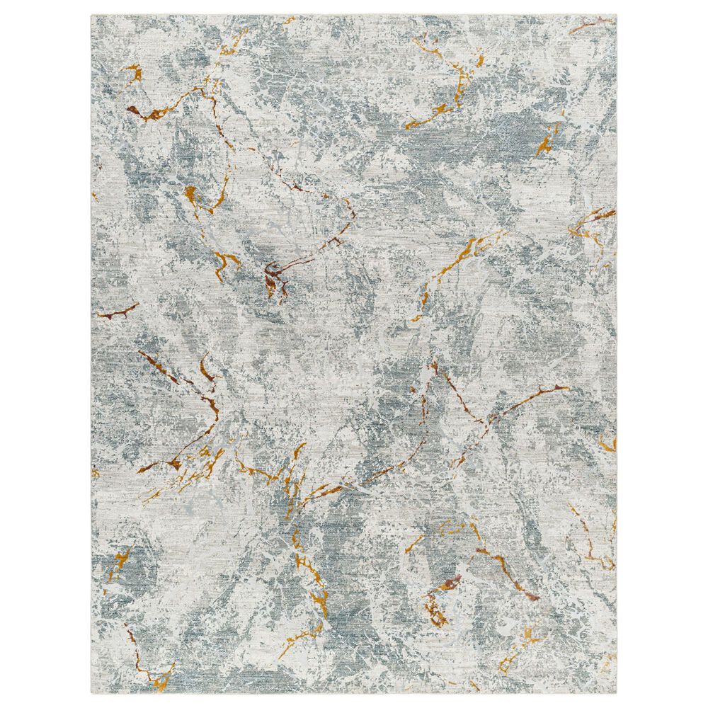 Surya Dresden Medium Gray, White, Gray, Light Slate, Mustard and Rust 7"10" x 10"2" Area Rug, , large