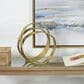 Maple and Jade Abstract Looped Decorative Sculpture in Satin Gold, , large