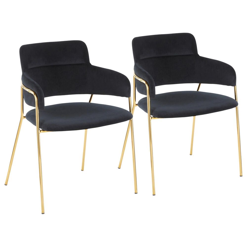 Lumisource Napoli Chair in Black and Gold (Set of 2), , large