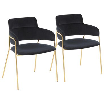 Lumisource Napoli Chair in Black and Gold (Set of 2), , large