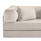 Jaxx Unsofa Stationary Loveseat in Ivory Velvet, , large