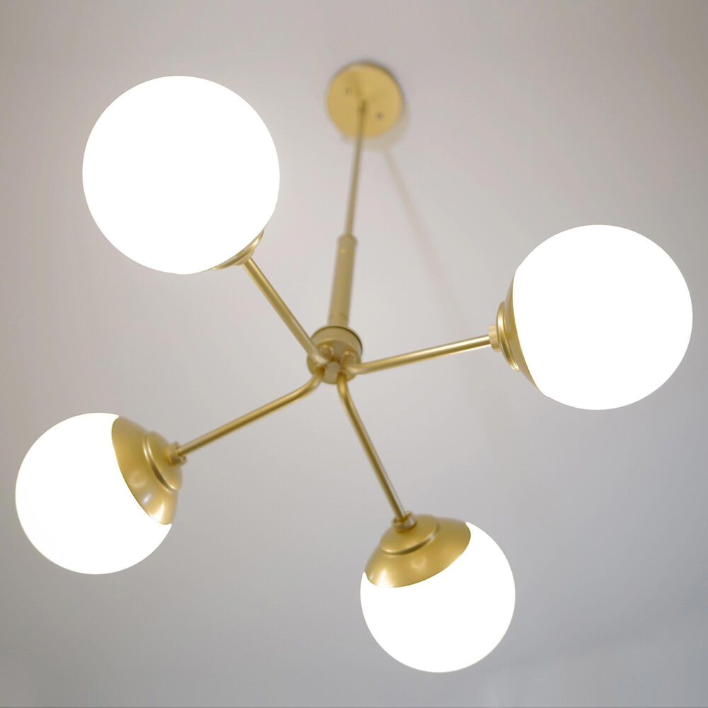 37B Hepburn 4-Light Chandelier in Painted Modern Brass, , large