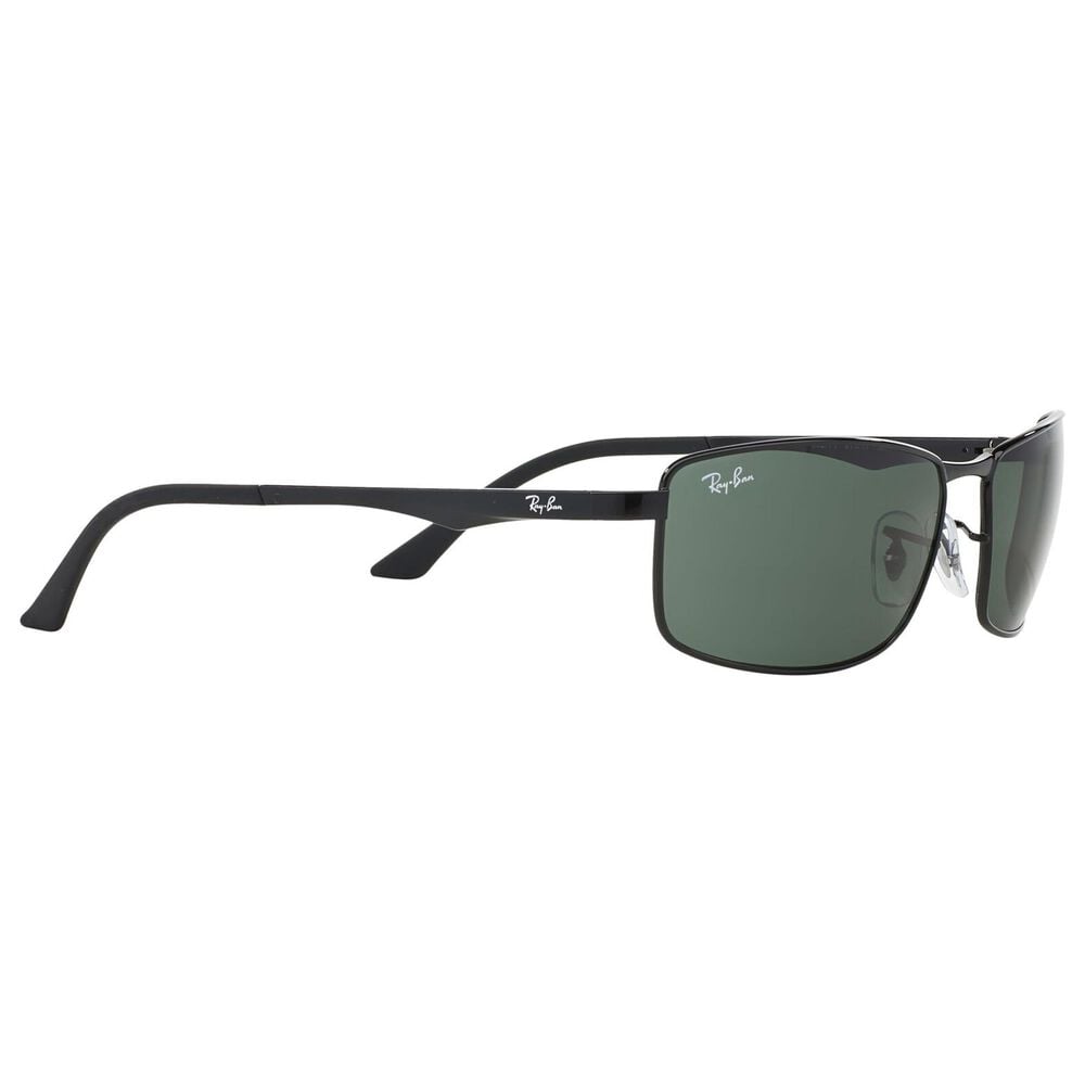 Rayban Glasses Sunglasses with Green Lenses in Polished Black, , large