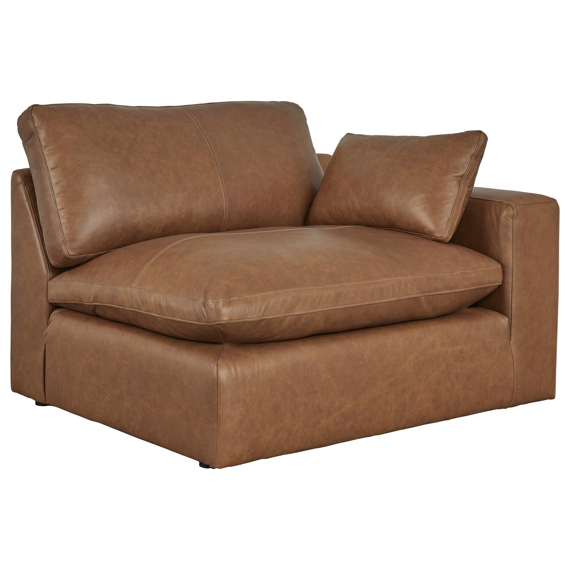 Ashley Emilia 4-Piece Stationary Modular Sofa with Ottoman in Caramel