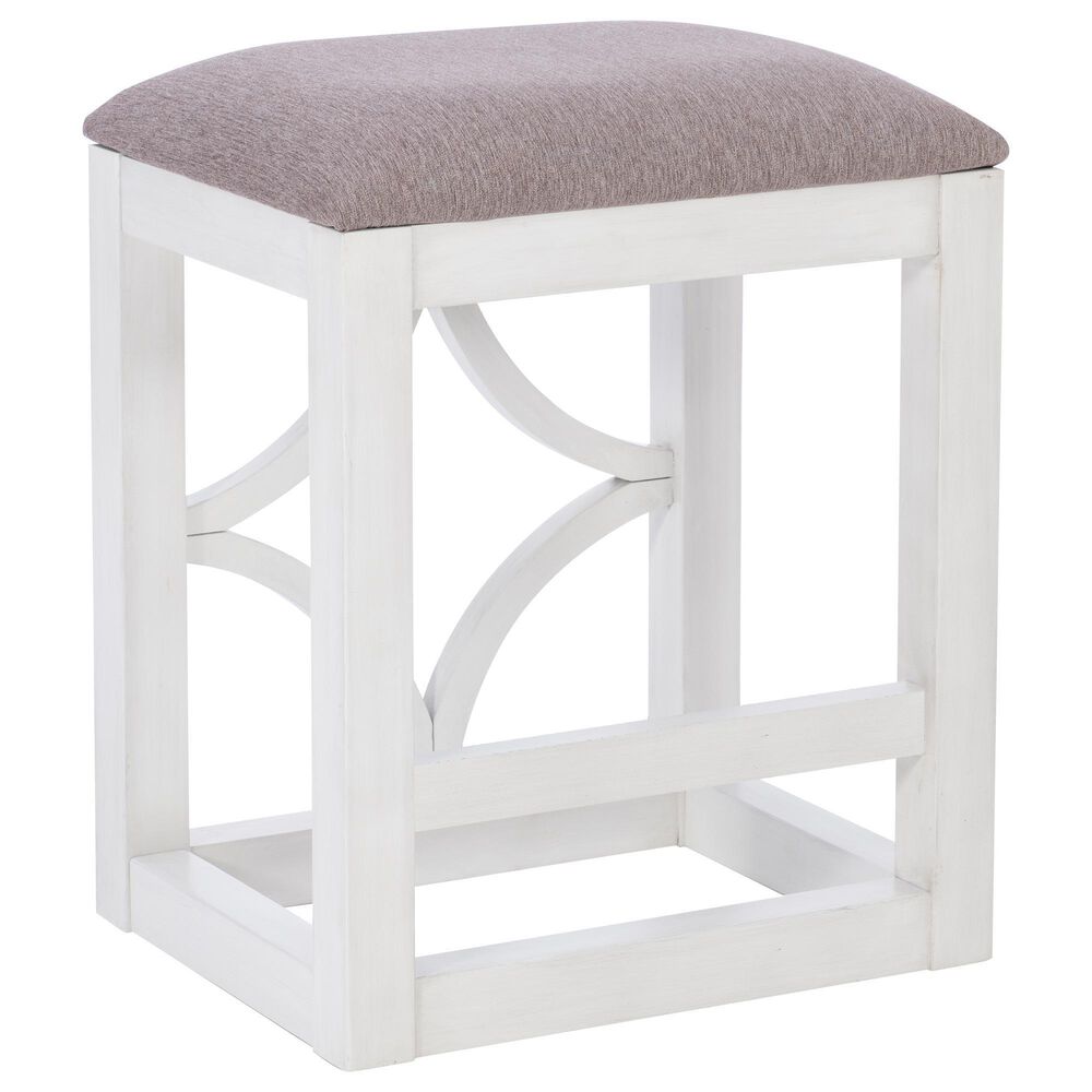 Linon Home Decor Westlee 5-Piece Rectangular Nesting Consoles and Stool Set in White and Light Brown, , large