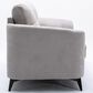 HOMLUX 60"W Modern Woven Fabric Loveseat with Tufted Cushions and Metal Legs in Light Grey, , large