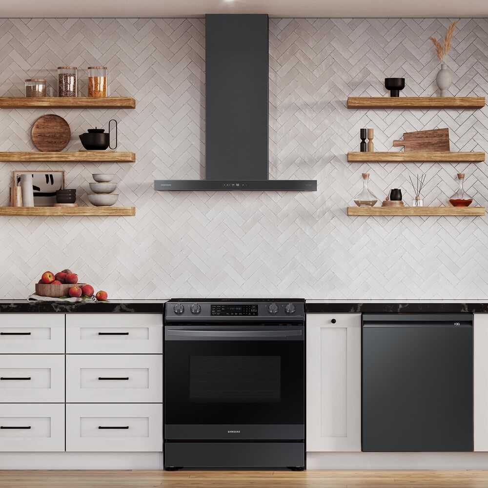 Samsung Bespoke Bespoke Smart Wall Mount Hood Extension Kit in Black Stainless Steel, , large