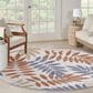 Nourison Aloha 5"3" Round Blue and Mocha Indoor/Outdoor Area Rug, , large