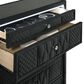 Pacific Landing Lorient Queen 5 Piece Set in Black with Fireplace, , large