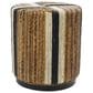Maple and Jade Banana Leaf Drum Linear Wrapped End Table in Cream and Black, , large