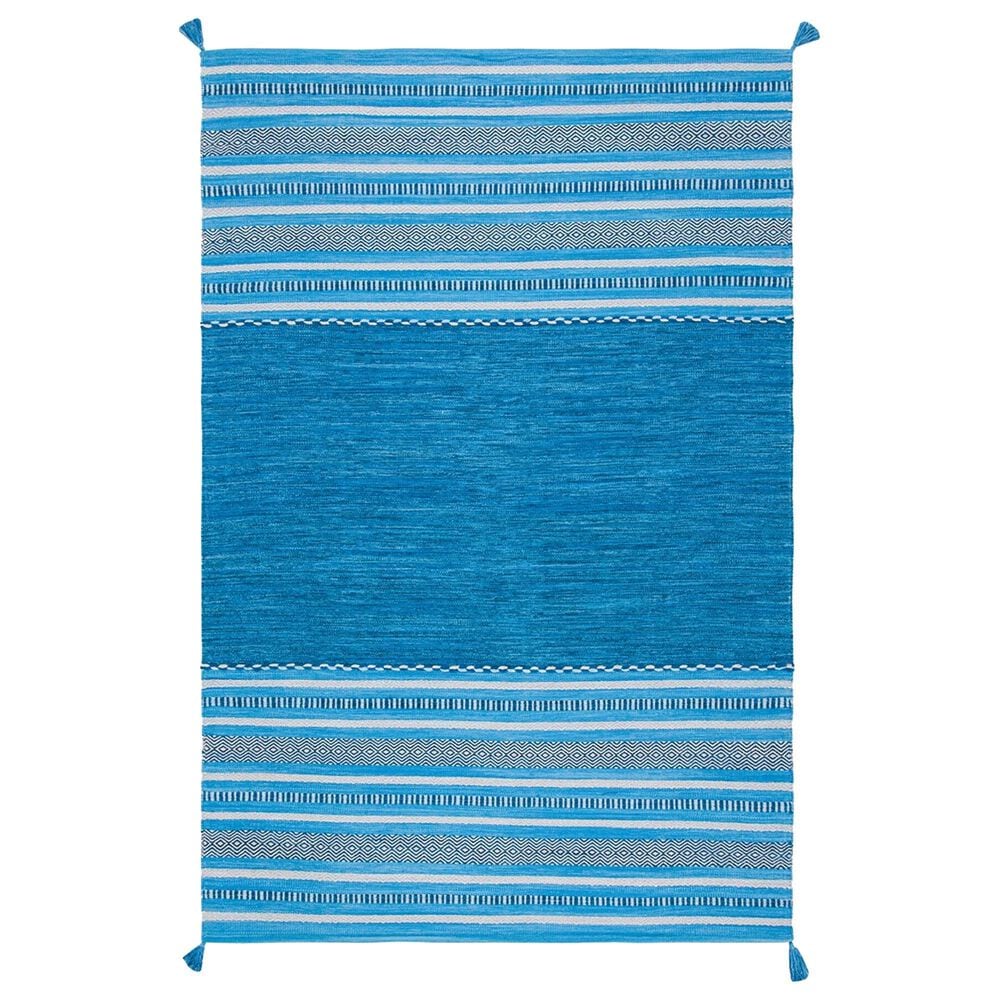 Safavieh Montauk MTK215M 6" x 9" Blue and Grey Area Rug, , large