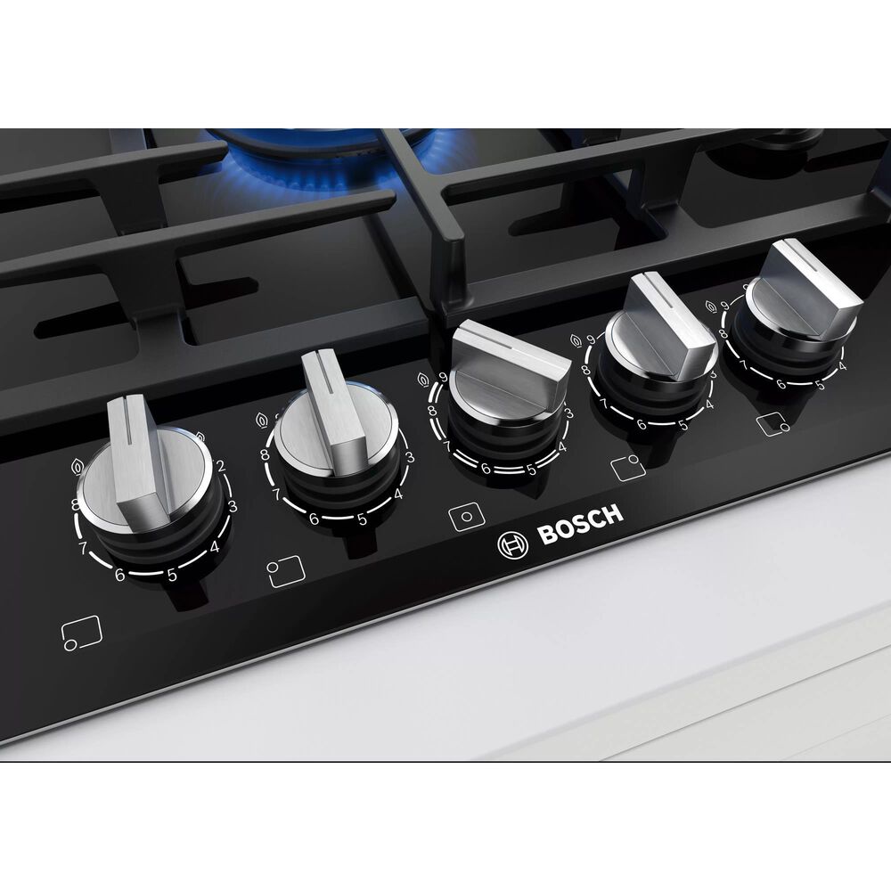 Bosch Benchmark 36" Tempered Glass Gas Cooktop in Dark Silver