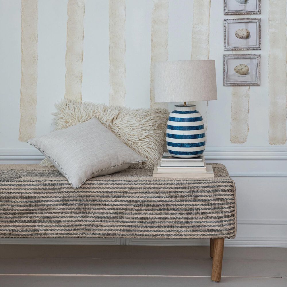 Teak Interiors Inlaid Table Lamp w/ Stripes, , large