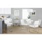 Lumisource Fuji Stackable Counter Stool with White Velvet Cushion in Brushed Stainless Steel (Set of 2), , large