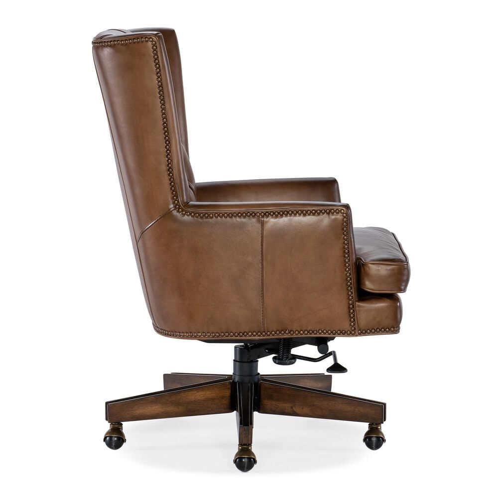 Hooker Furniture Leather Desk Chair in Brown, , large