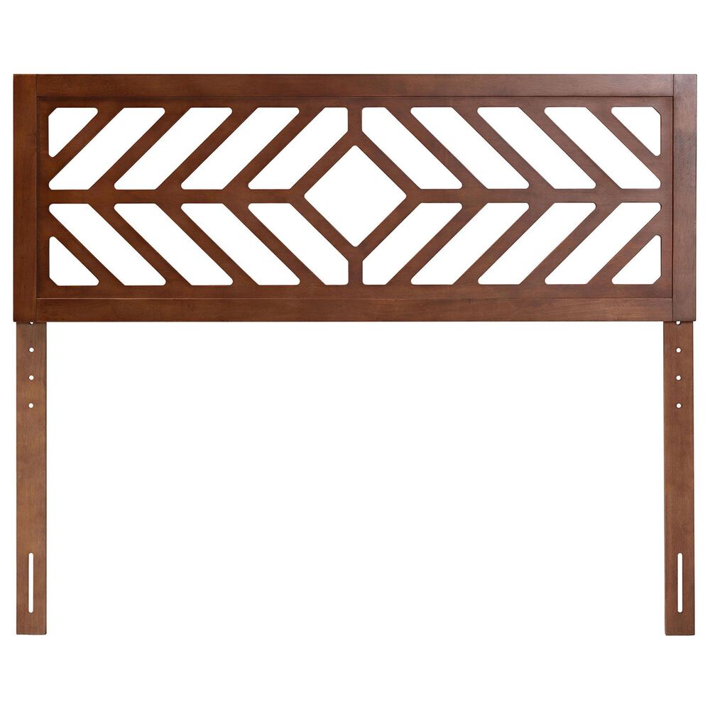 Baxton Studio Olsen Queen Headboard in Walnut Brown, , large
