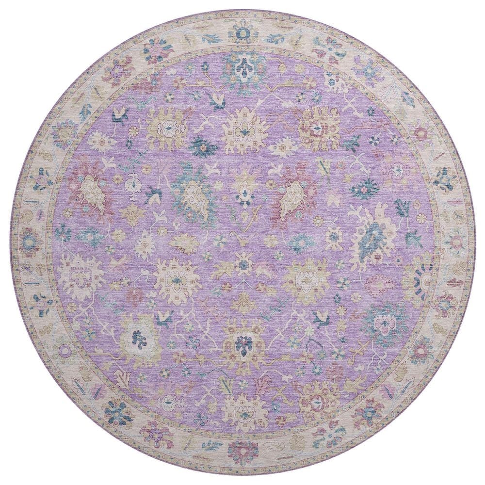 Dalyn Rug Company Hatay HY7 8" Round Purple Area Rug, , large