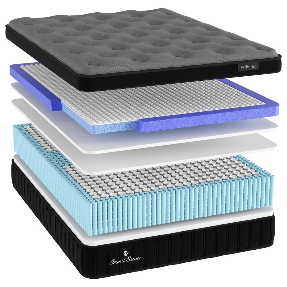 Grand Estate 750 Euro Top Medium Twin Mattress with Low Profile Box Spring, , large