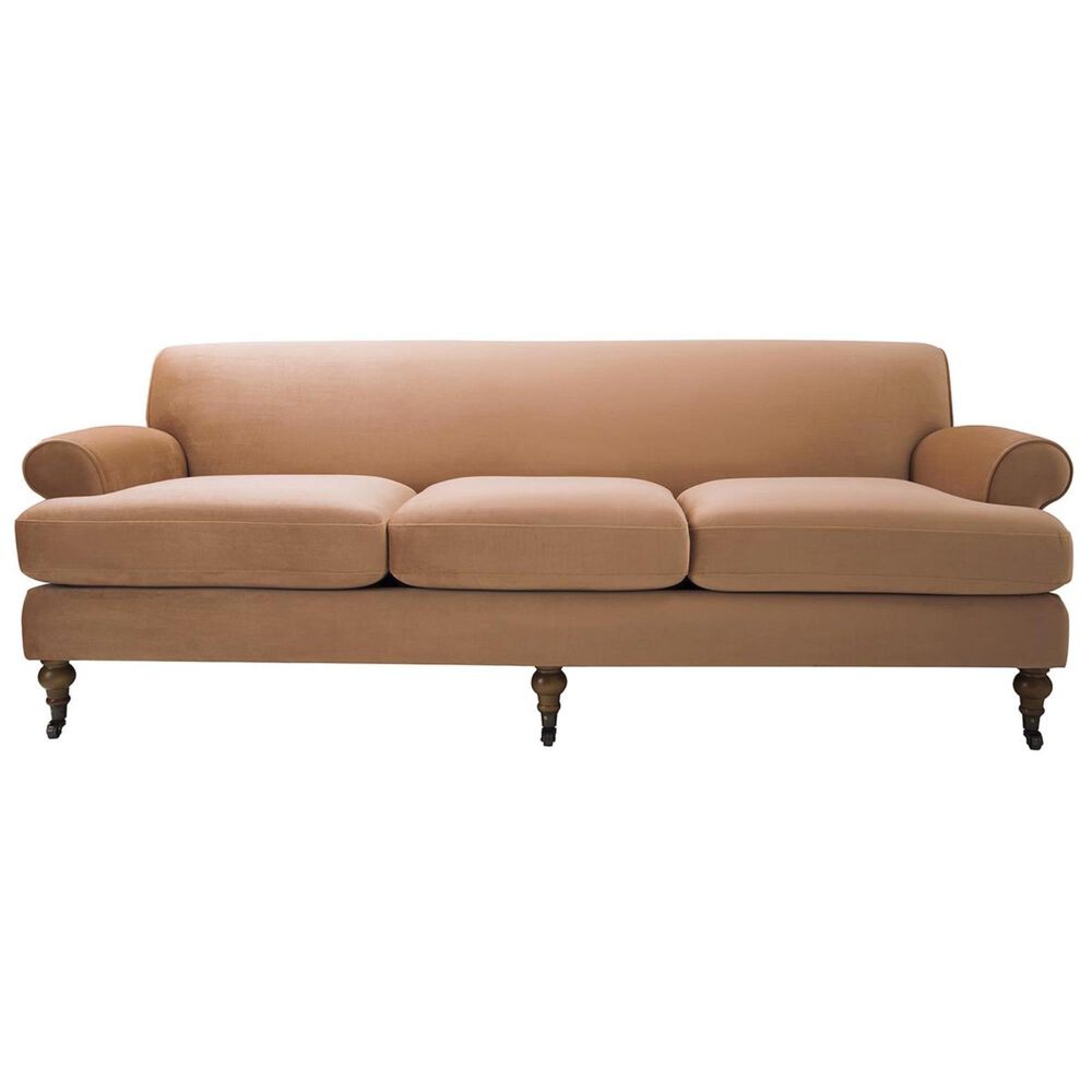 Jennifer Taylor Home Alana Lawson Recessed Arm Sofa Metal Casters in Orange, , large