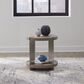 Belle Furnishings Harlow Round End Table in Sandstone and Satin Nickel, , large