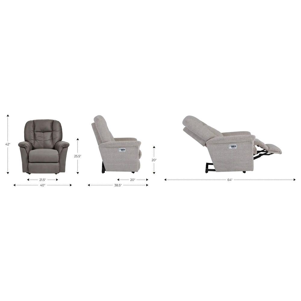 La-Z-Boy Jasper Power Recliner with Power Headrest and Lumbar in Smoke, , large