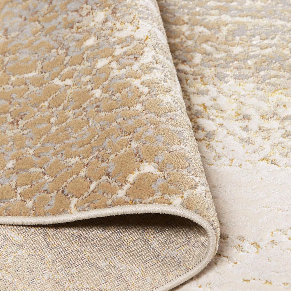 Feizy Aura 2&#39;10&quot; x 7&#39;10&quot; Ivory and Gold Runner, , large