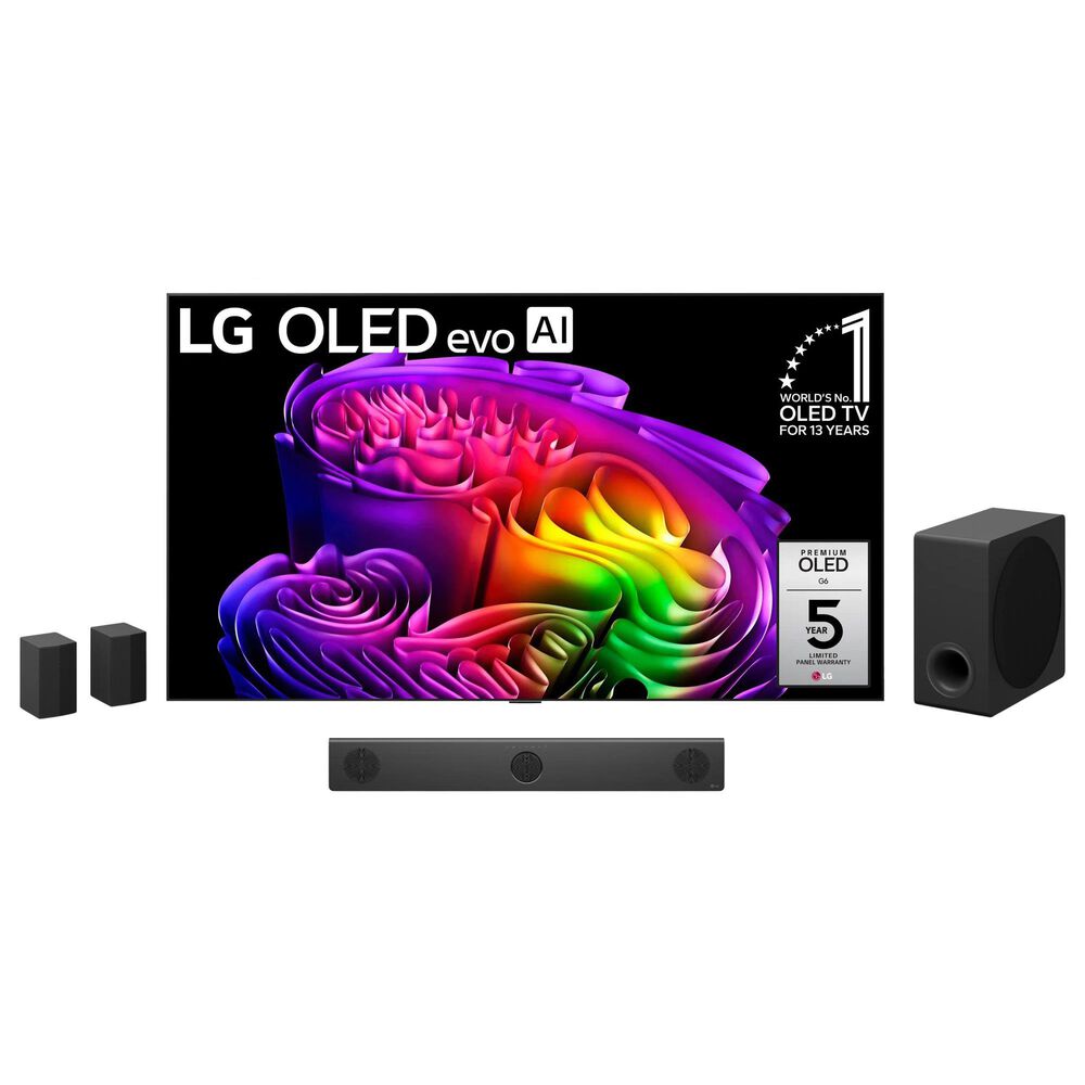 LG 83" Class G6 Series OLED evo AI 4K - Smart TV with 5.1.3 Channel Soundbar System in Black, , large