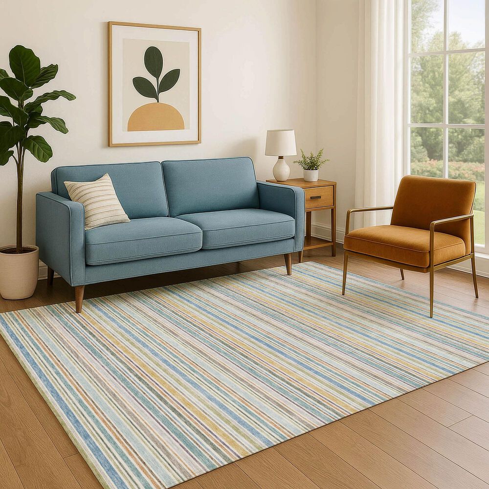 Dalyn Rug Company Soft Essentials Striped Seaside 3' x 5' Indoor/Outdoor Area Rug, , large