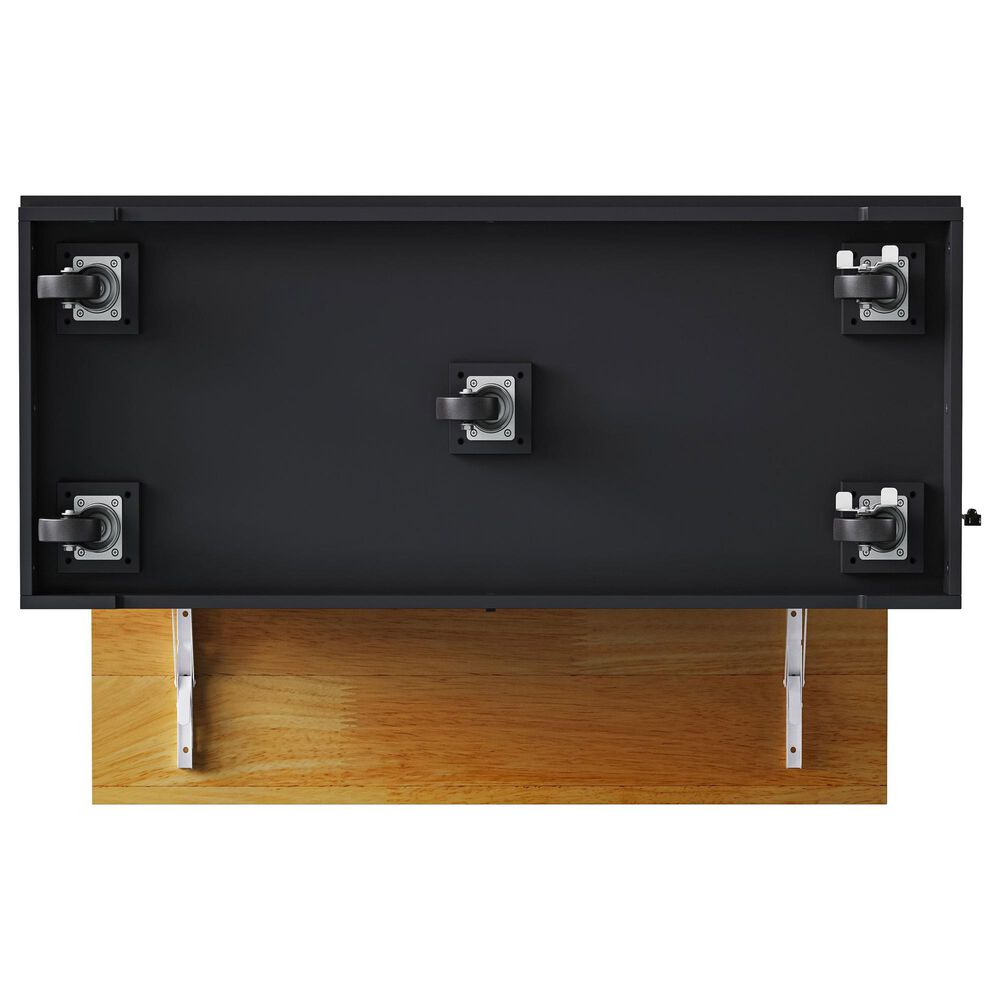 HOMLUX 48" Kitchen Island with Drop Leaf in Black and Natural, , large