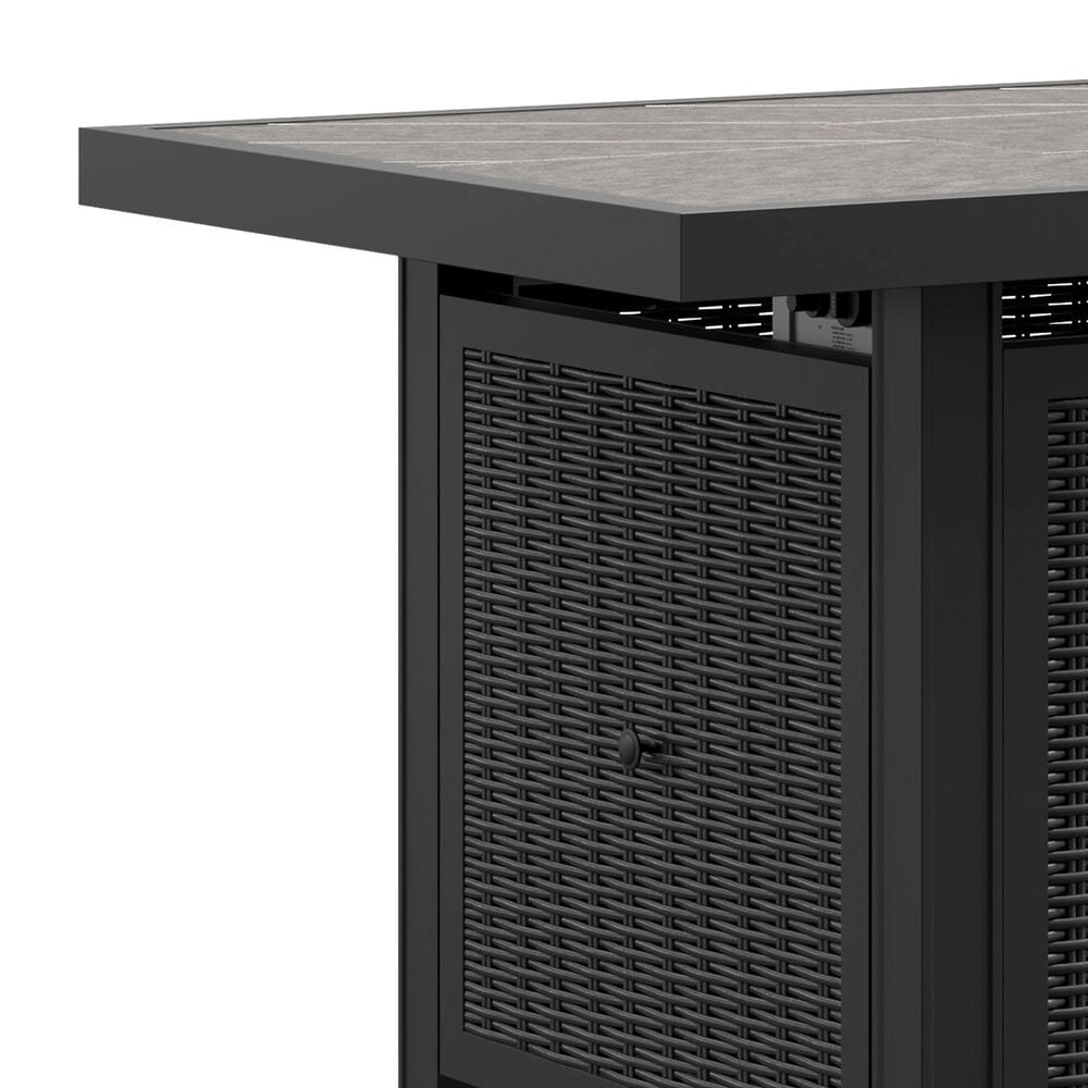 Ashley Beachcroft Rectangular Fire Pit Table in Black and Light Gray, , large