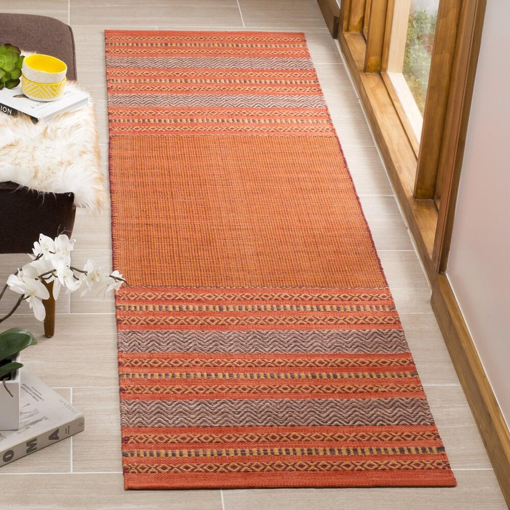 Safavieh Montauk MTK214B 2&#39;6&quot; x 10&#39; Orange and Red Runner, , large