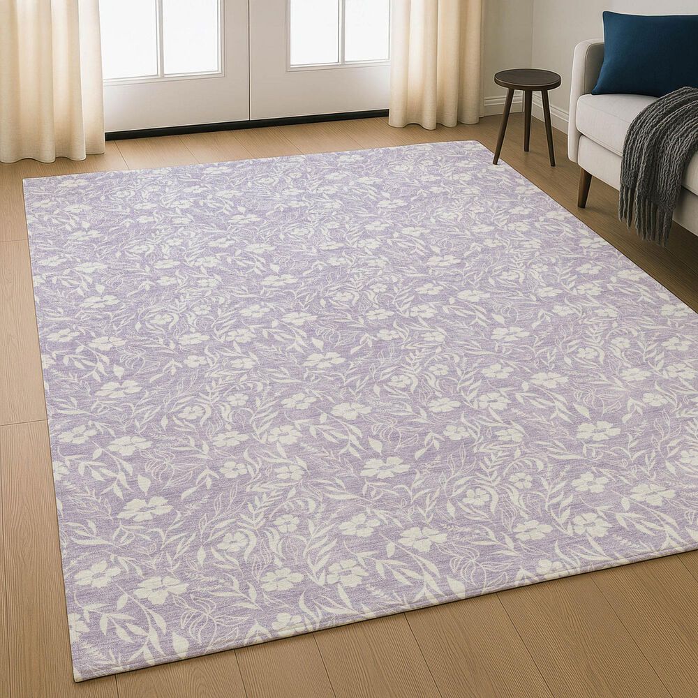Dalyn Rug Company Soft Essentials Floral Lavender 8' x 10' Indoor/Outdoor Area Rug, , large