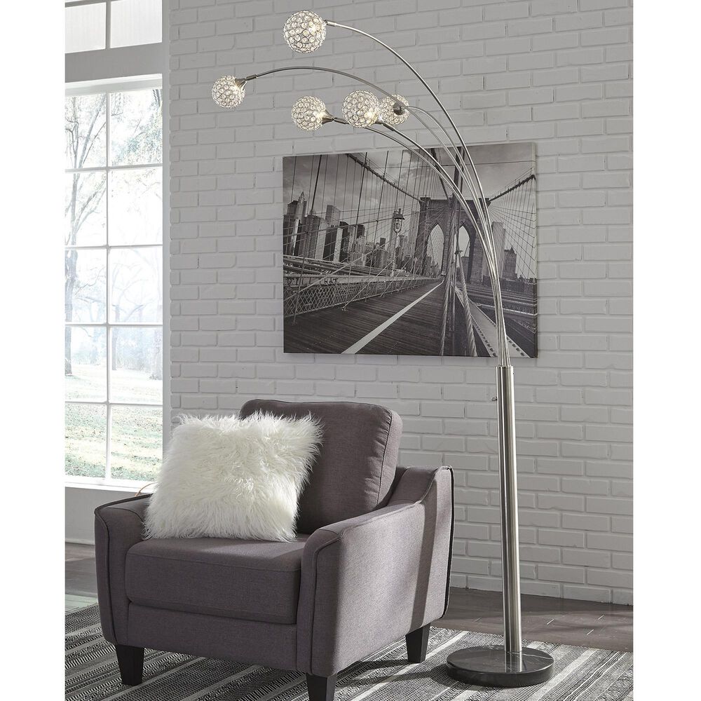 Ashley Winter Arc Lamp in Silver, , large